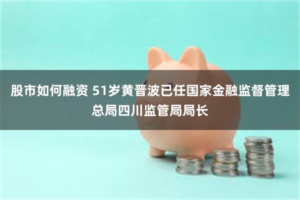 股市如何融资 51岁黄晋波已任国家金融监督管理总局四川监管局局长