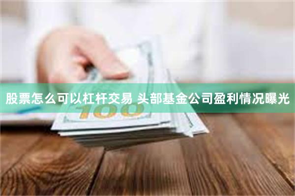 股票怎么可以杠杆交易 头部基金公司盈利情况曝光